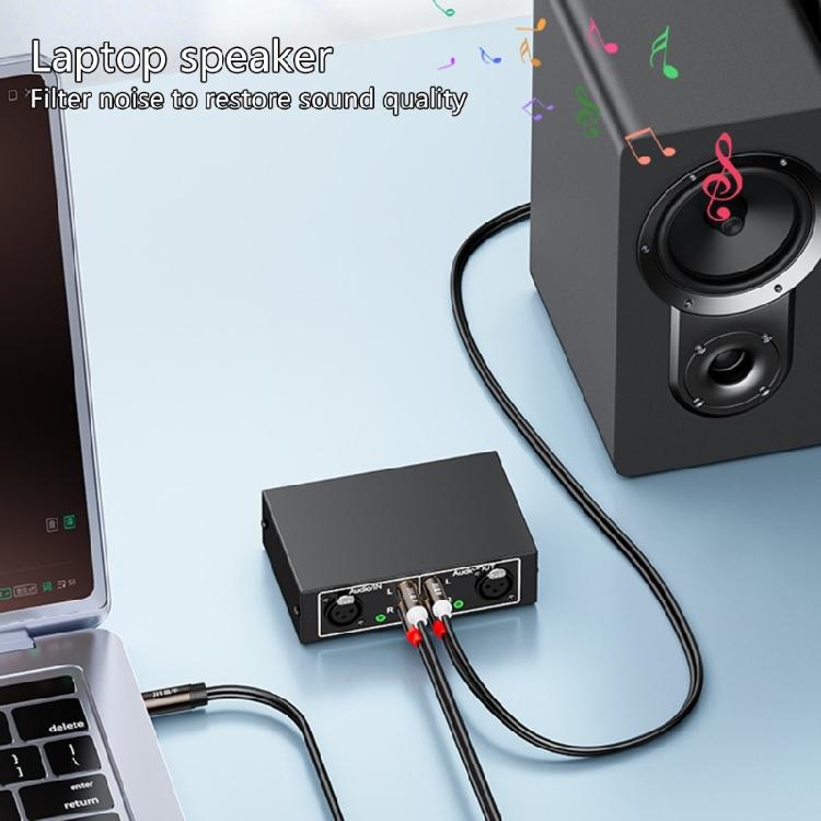 Noiseless HiFi Stereo Audios Splitter Box 4 in 1 Out with RCAs LR Switches for Headphones and Soundbars