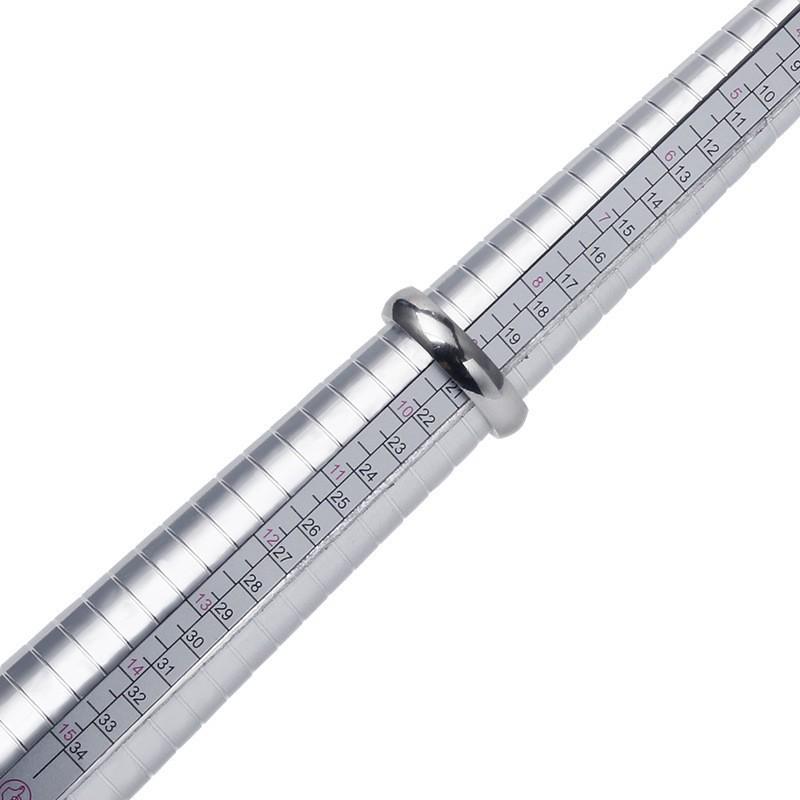 Aluminum Ring Sizer Stick: US/EU/FR Size Conversion, Finger Circumference Measuring Tool
