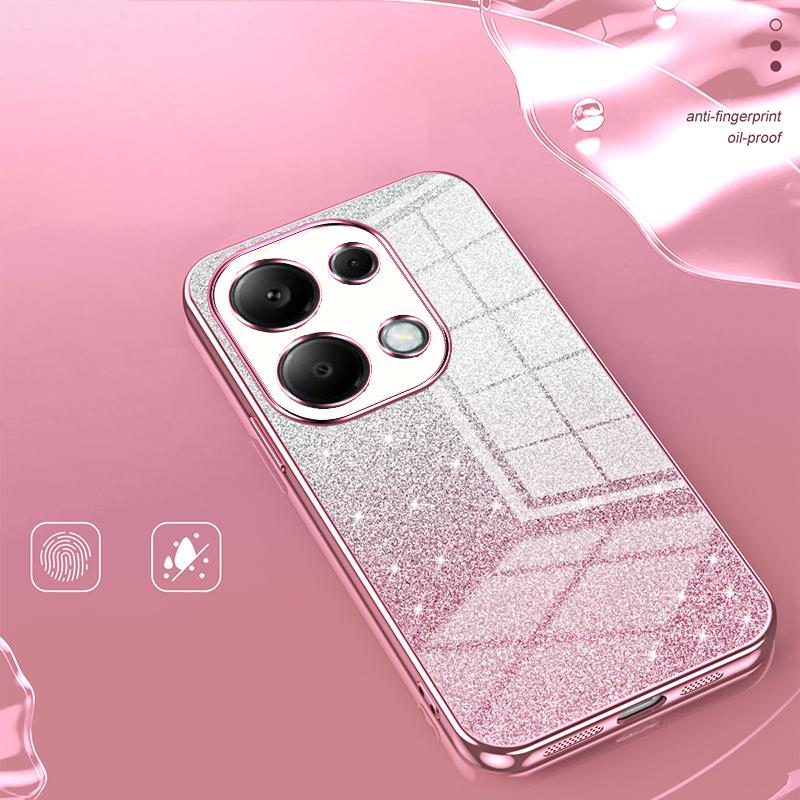 For Xiaomi Redmi Note 13 Pro 4G/Poco M6 Pro 4G Electroplating Shell Gradient Glitter Slim-Fit TPU Cell Phone Cases