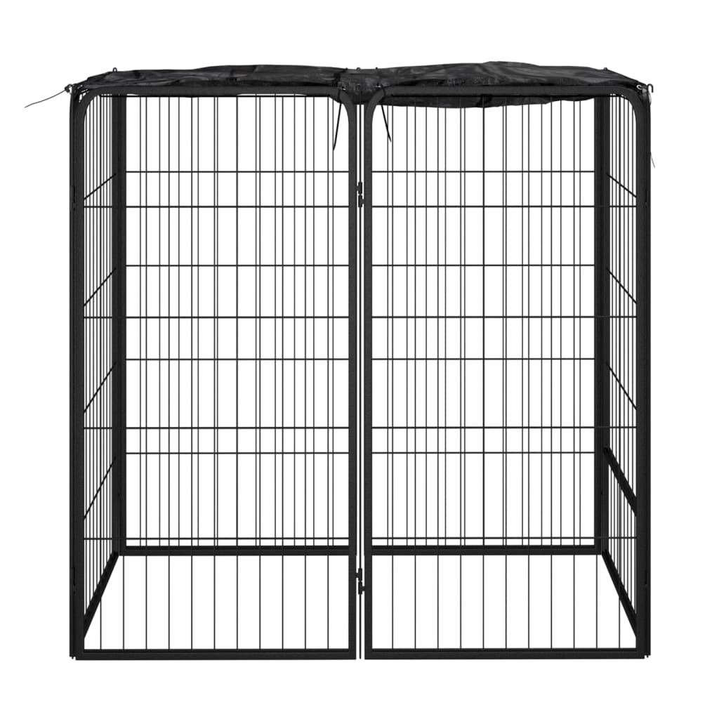 Vidaxl Kojec Dla Psa, 6 Paneli, Czarny, 50X100 Cm, Stalowy