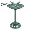 Durable Bird Feeder Pedestal Bath Copper Resin Birdbaths Weather Resistant Floral Accents