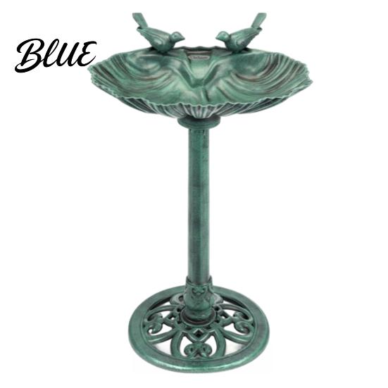 Durable Bird Feeder Pedestal Bath Copper Resin Birdbaths Weather Resistant Floral Accents