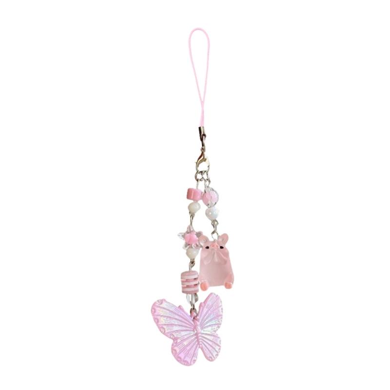 Cute Butterfly Phone Chain Keychain Versatile Butterfly Phone Hanger Keychain Pendant for Stylish and Practical Use