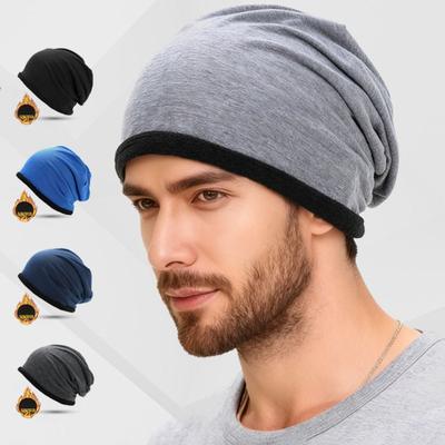 Classical Men's Autumn Winter Hats Solid Color Beanies Hip-pop Hats Winter Beanie Hat Lightweight Running Beanie for Men Women