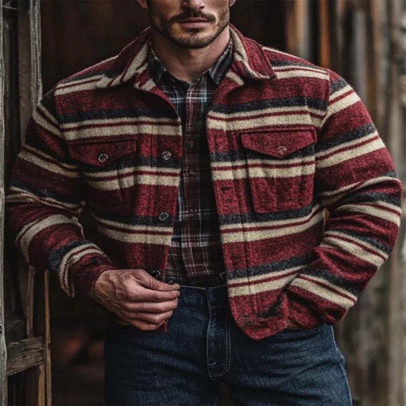 New 2026 Plaid Pattern 3D Printed Men's Regular Fit Double Pocket Jacket Coat
