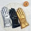 Glossy Down Cloth Thermal Gloves Leave-In, Touch Screen, Not Easy To Run Hair, Finger Gloves Are Cold-Proof