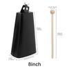 Heavy Duty Metal Iron Cowbell Percussion Instrument 6 8 Inch Drum Hoop Mount Up Down Includes Tuning Key Hand Percussion Noise Maker