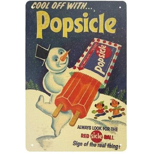 

Popsicle Vintage Advertisement Tin Sign Nostalgic Snowman Retro Wall Decor 20x30cm（7.8x11.8inch）
