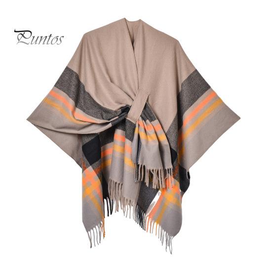 

Шаль шарф с цветным полосатым принтом имитация кашемира накидка вечерняя одежда свадьба теплый зимний шарф 130x150cm верблюд