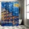 Starry Night Over the Colosseum Waterproof Shower Curtain Heat Resistant Machine Washable Non-Transparent 180x180cm