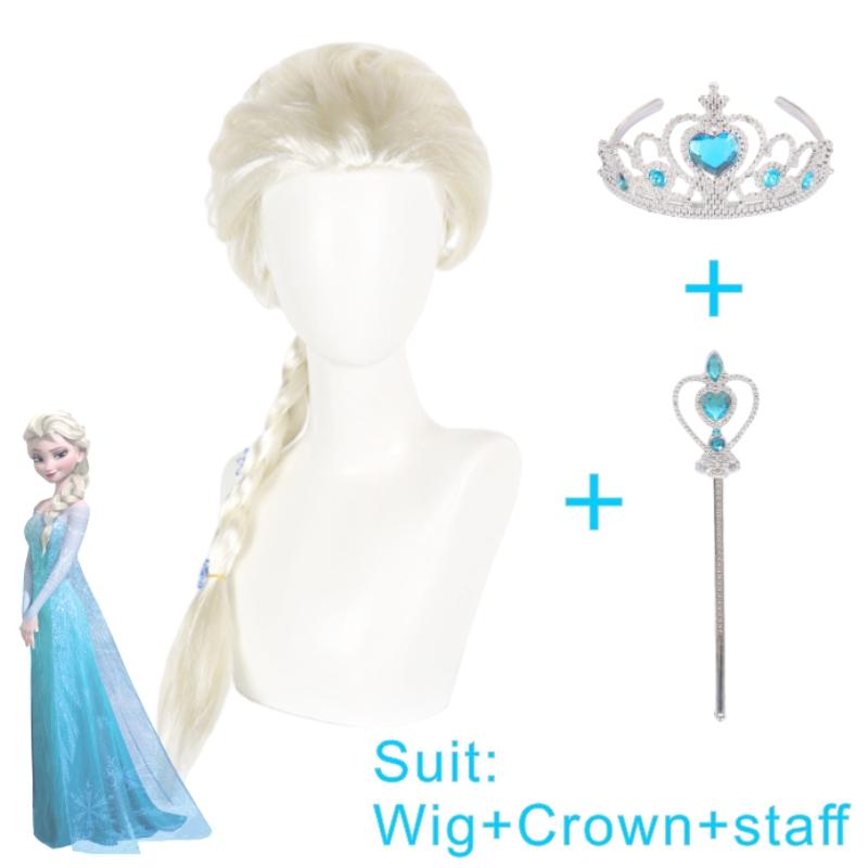

Парик для косплея принцессы Эльзы из мультфильма «Холодное сердце» для детей, девочек, на Хэллоуин, Снежная королева, 70 см, светло-золотистый, коса, наряд, аксессуары для карнавальной вечеринки as the picture-One Size