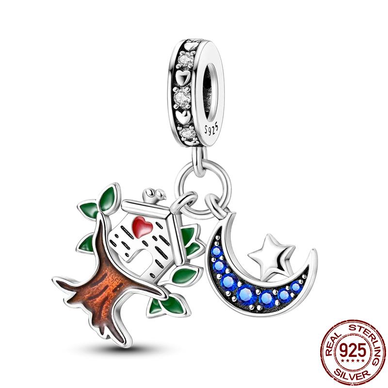 Copper Couple Lovers Sisters The Swing Pendant Charms Fit Original Bracelet Diy Bead Women Jewelry Gift