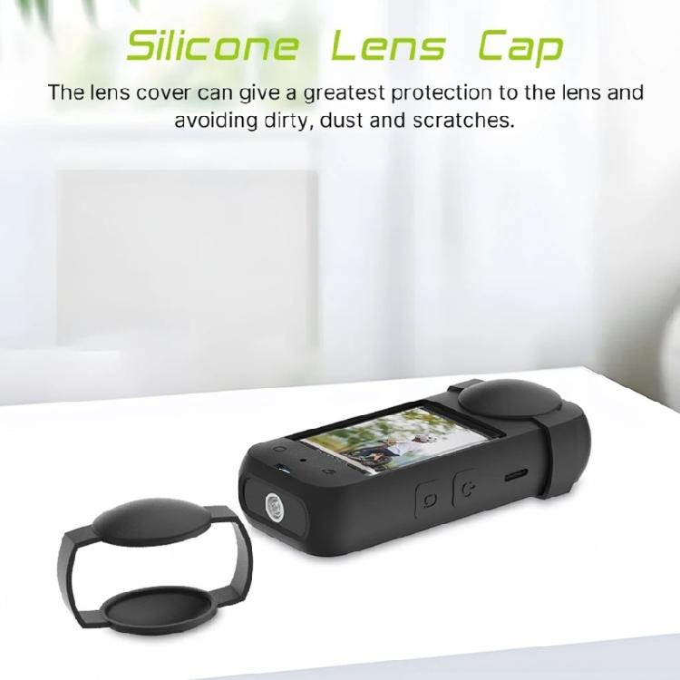 1 Set Camera Sleeve Impact Resistant Silicone Protector Sleeve with Lens Lid Caps for 360 X3 Sports Camera Black