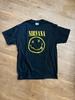 Vintage 1992 Nirvana Smiley T Shirt Black Hanes Large Flower Sniffin Rock Kurt