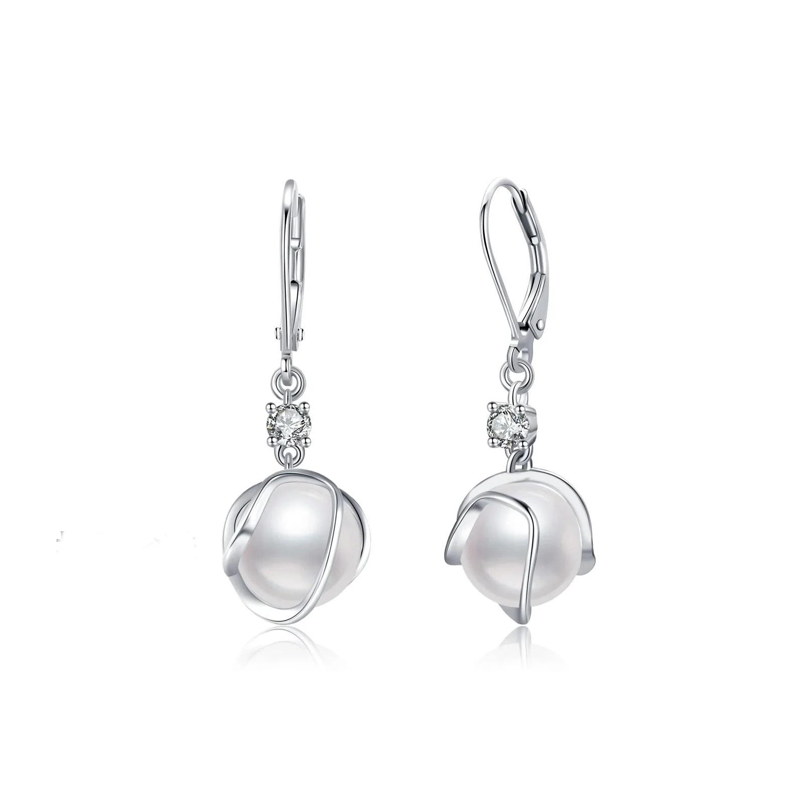 

Elegant 925 Silver Pearl Pendant Earrings 925 Silver серебряный