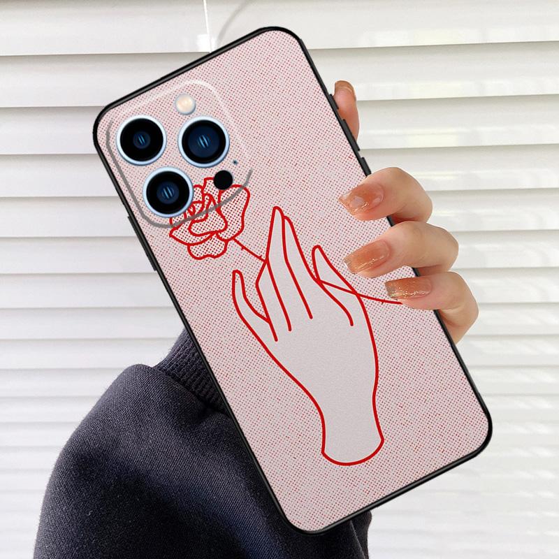 Hand Holding Moon Finger Heart Phone Case For iPhone 16 14 13 12 11 15 17 Pro Max mini 15 16 Plus 16e 17 Air Cover Fundas