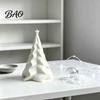 Small Christmas Gift for Friends 3D Printed Pleated Tree Ornament, Wavy Desktop Artistic Geometric Xmas Ornament Decoration with Star Topper