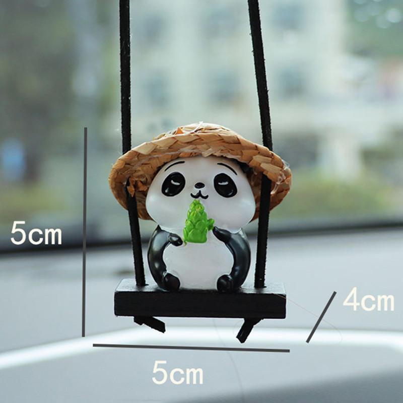 Pendentif Panda à Bascule pour Voiture Ornements Suspendus pour Rétroviseur de Voiture Pendentif Panda à Bascule Accessoires de Décoration Automobile