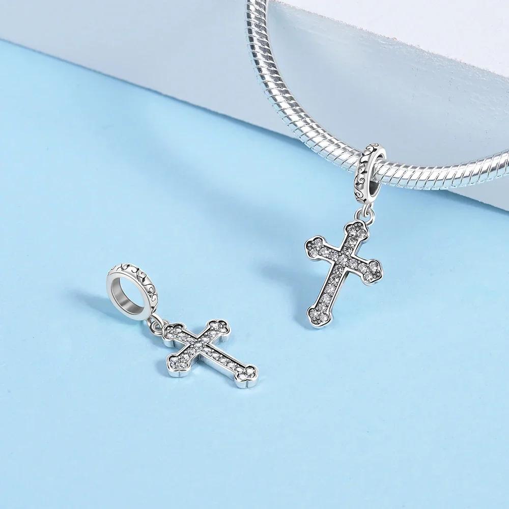 Kupfer Metall Süßer Engel Kreuz Anhänger Perlen Komponenten Herz Perlen Komponenten Kompatibel Mit Echtem Original Anhänger Perlen Komponente Armband Hoch