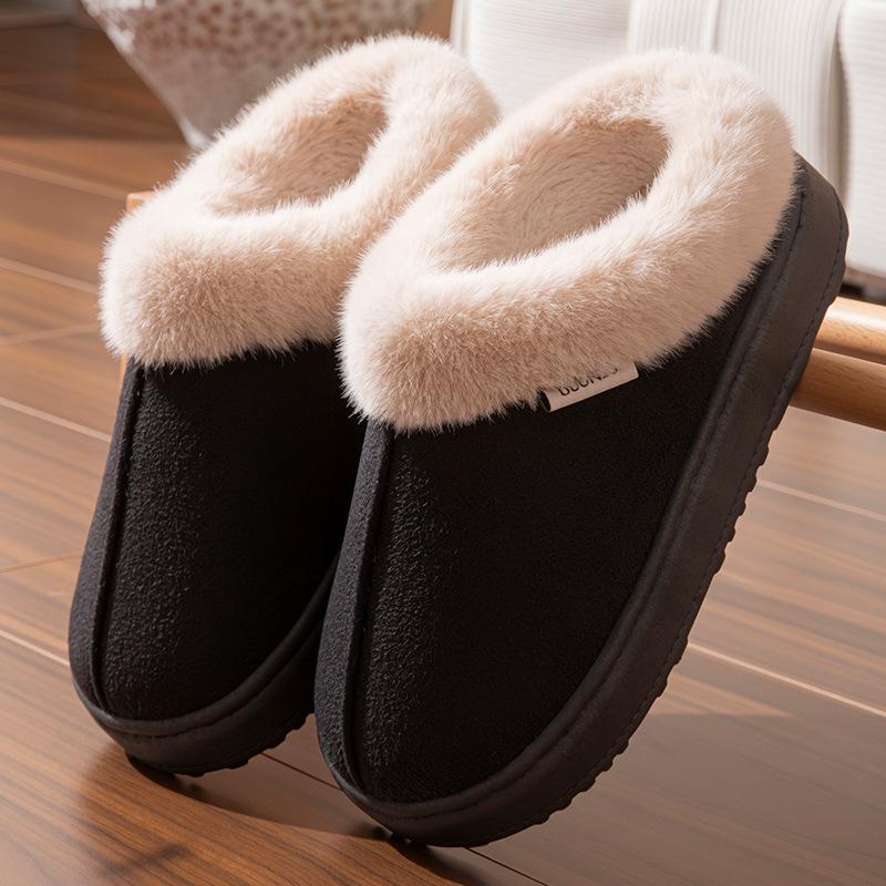 Autumn and Winter Cotton Slippers Indoor Thick Bottom Non-slip Warm Plush New Home Winter Couple Cotton Mop