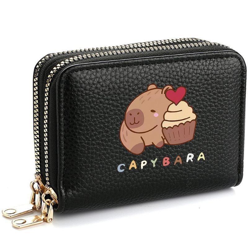 Women’s RFID Blocking Card Holder Wallet Double Zipper Coin Purse PU Leather Credit Card Organizer Compact Mini Wallet for Ladies Girls
