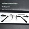 Ultra-Light HD Men's Reading Glasses with Super Elastic Memory Temples - Business Style for the Elderly