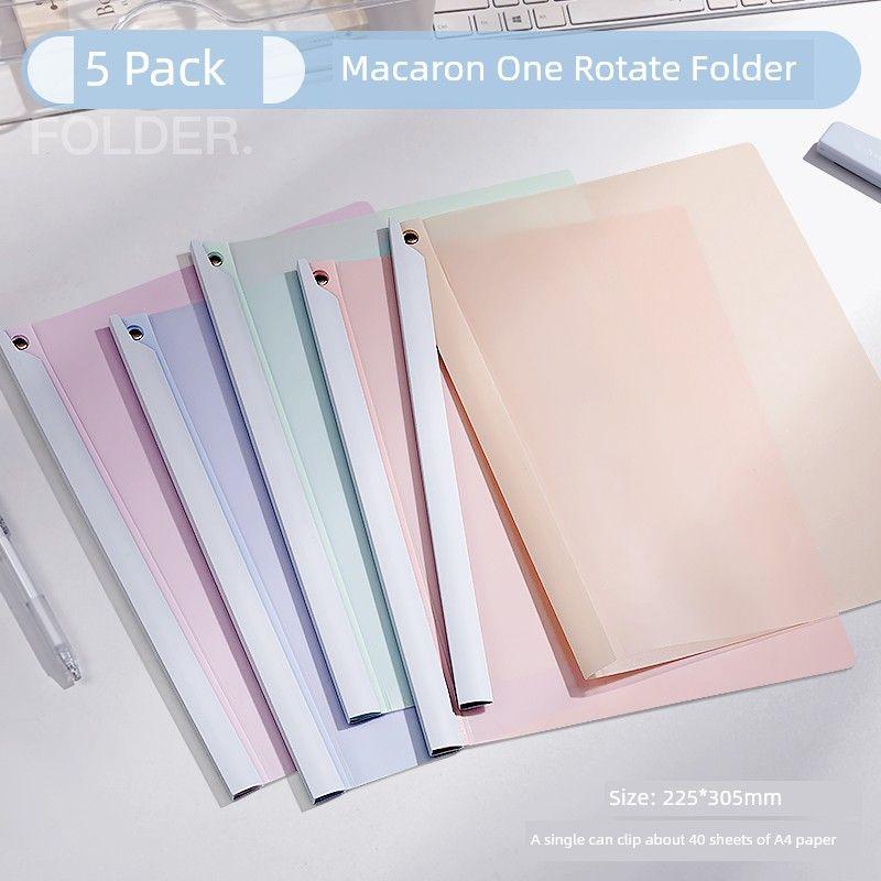 A4 Paper Only for Pupils Binding Folder [Pack of 5] Macaron/A4 Rotating Folder