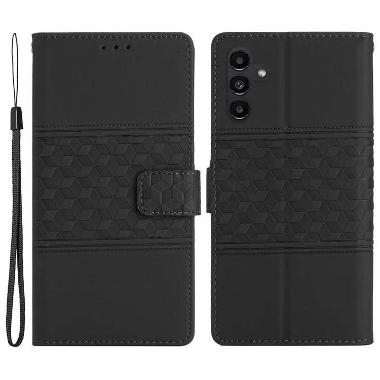 

For Samsung Galaxy A55 5G Phone Case Imprinted Rhombus Wallet Stand Leather Cover