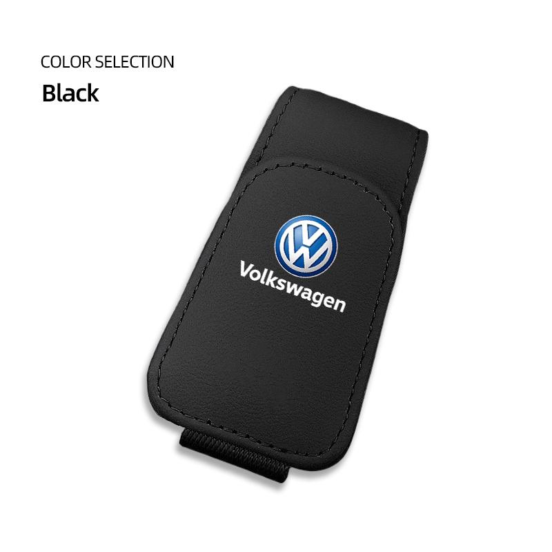 

2026 Hot For Volkswagen VW Car Sun Visor Glasses Clip Magnetic Leather Sunglasses Clamp For VW GTI R Line Golf 6 7 Passat Polo C