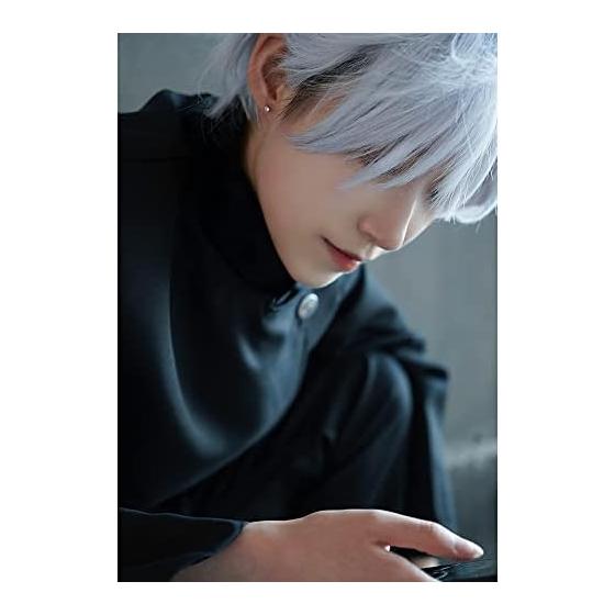 [Pawpaw] Satoru Gojo "With Wig" Cosplay Costume [For Adults] Satoru Gojo Disguise Present Costume Event Party Cultural Festival "With Glasses"