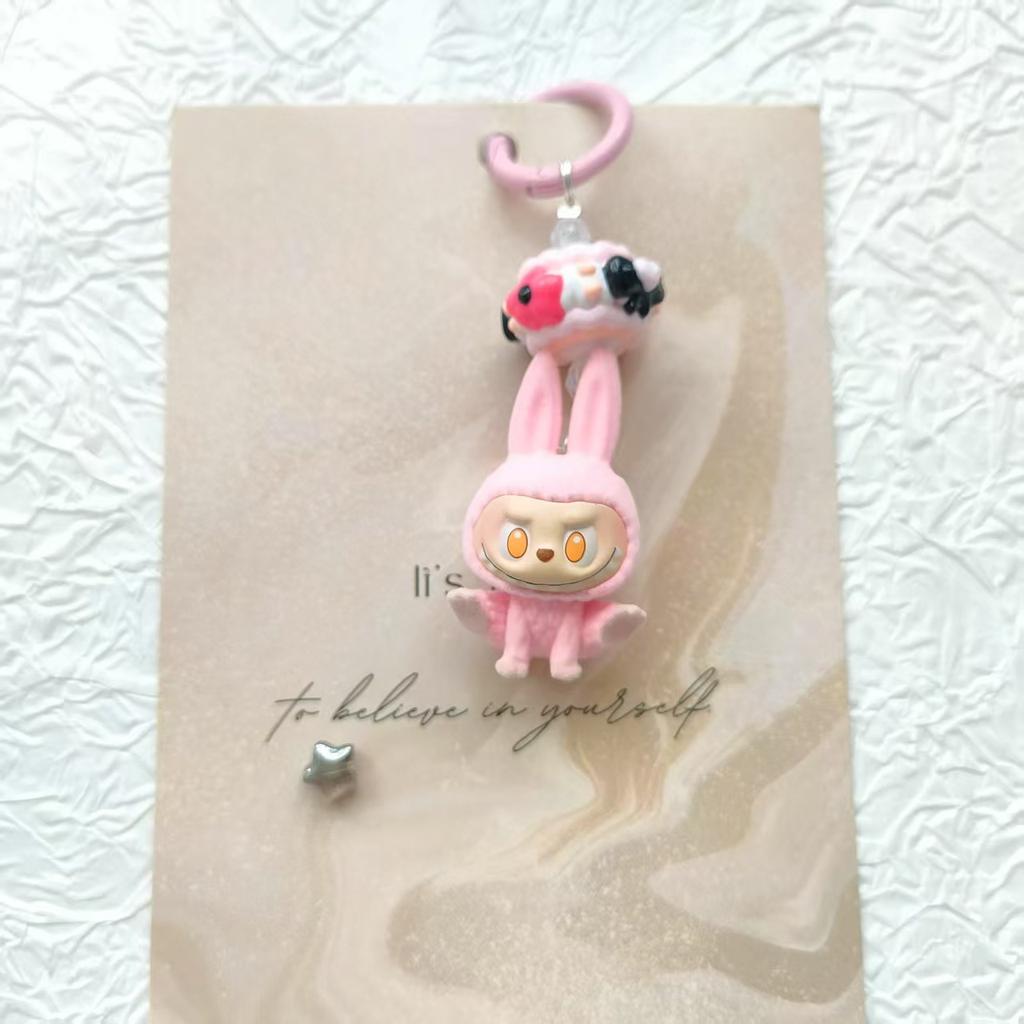 New Flocking Mini Yoga Cute Keychain Doll Bag Pendant Cute Schoolbag Gift Pendant