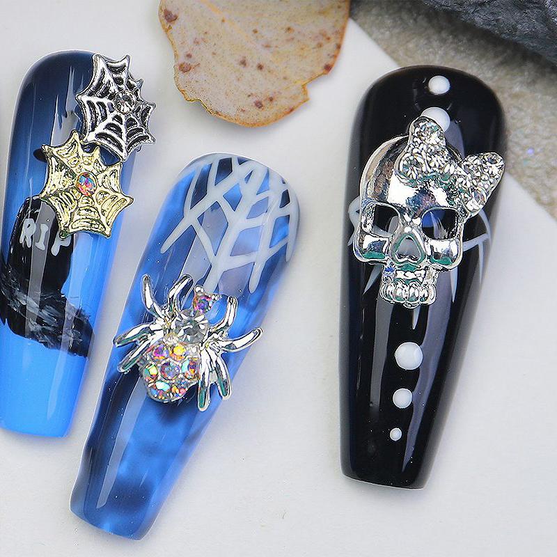 Halloween Nail Art Accessories 3D Alloy Metal Shiny DIY Nail Art Decoration Manicure Supplies