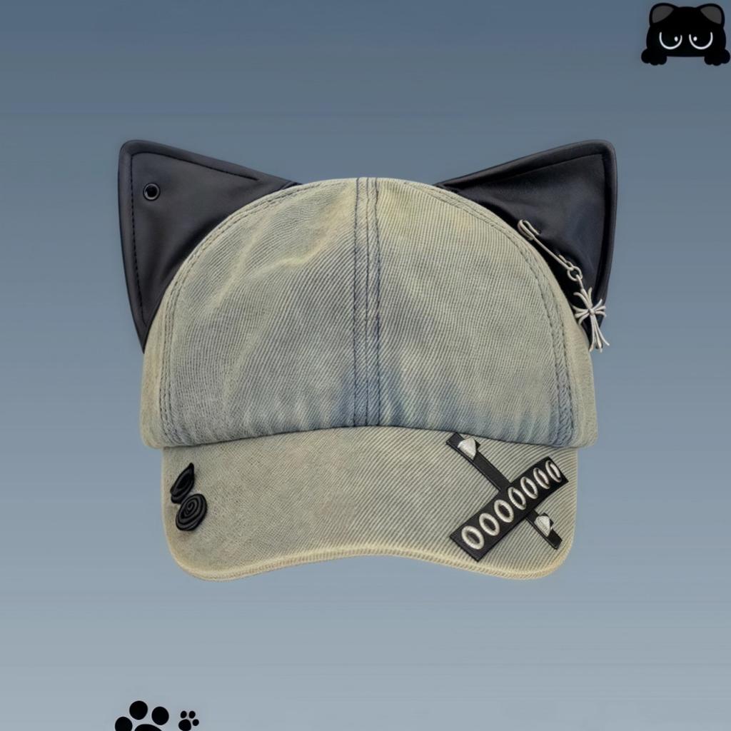 European and American New Cute Trendy Brand Ears Baseball Cap Women's Summer Soft Top Cap Adjustment Breathable Iron Buckle Hip Hop