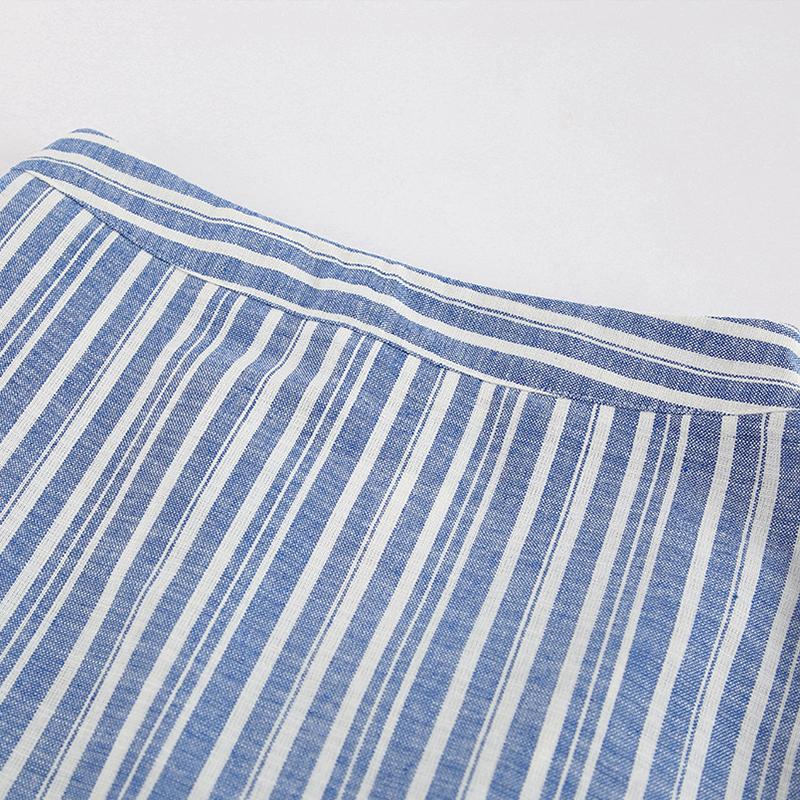 Striped Sexy Skirts Match with Two Piece Shirt Tops and A-Line Skirts Summer Streak Slim Office Women Skirts Outfits