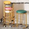 Sturdy Steel Frame Upholstered Round Stool - Soft, Simple Design for Dining or Kitchen Storage.