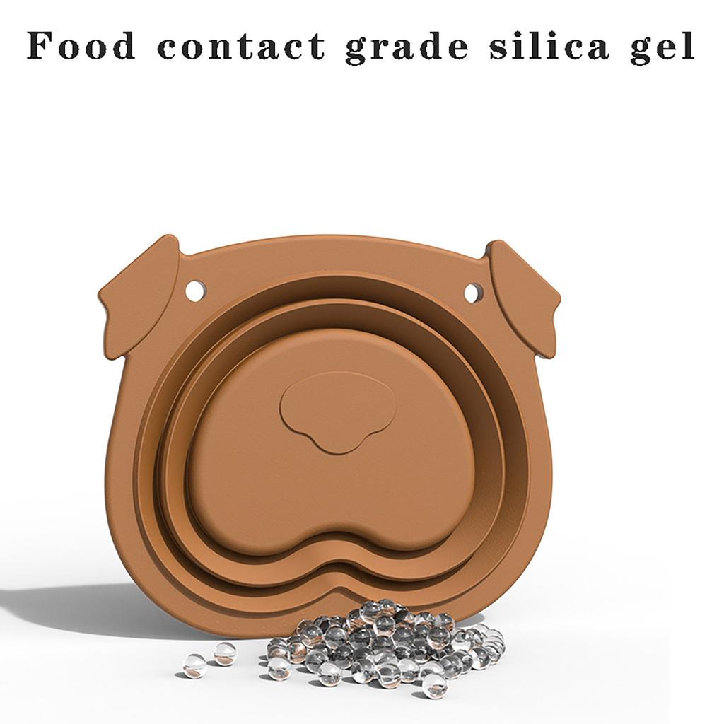 (HO)Foldable Dog Bowl Cat Dog Water Bowl Portable Pet Food Tray Walking