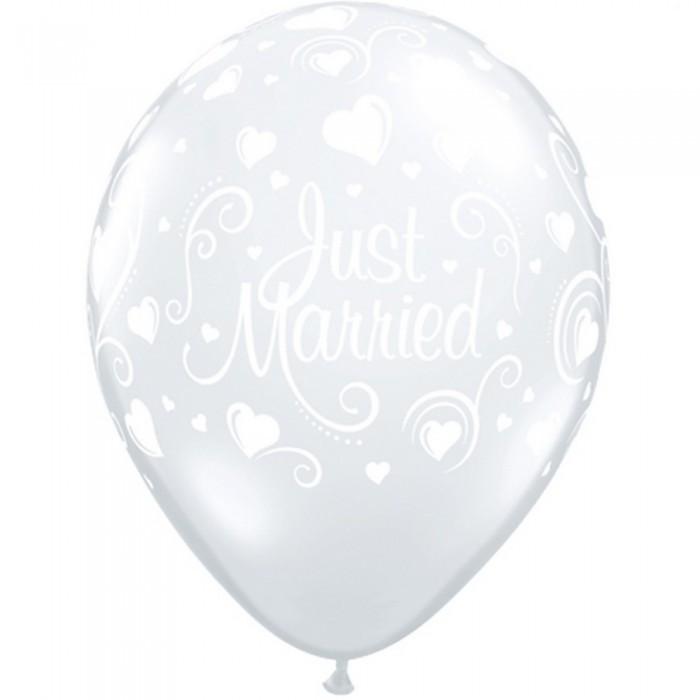 Qualatex Latex Just Married Balloon (Pack of 50)
