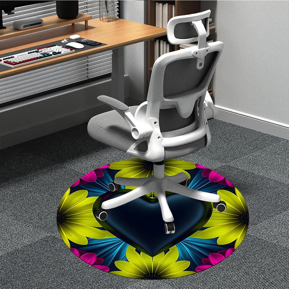 

1pc Heart Flowers Pattern Chair Carpet for Office, Non-slip, Soft and Durable Office Rug for Decoration, Perfect for Office yy251229132 80cm by 80cm