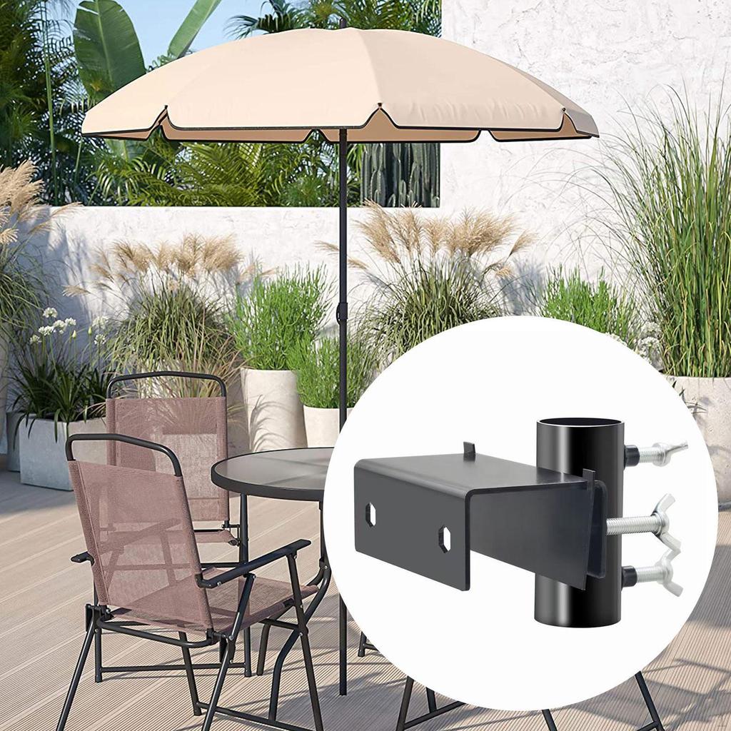 Adjustable Parasol Holder, Clamp Bracket, Non-slip for Balcony Deck Poles,