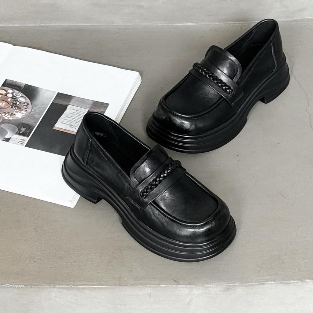 Platform loafers women's 2025 new breathable British style small man versatile light fashion trend casual shoes