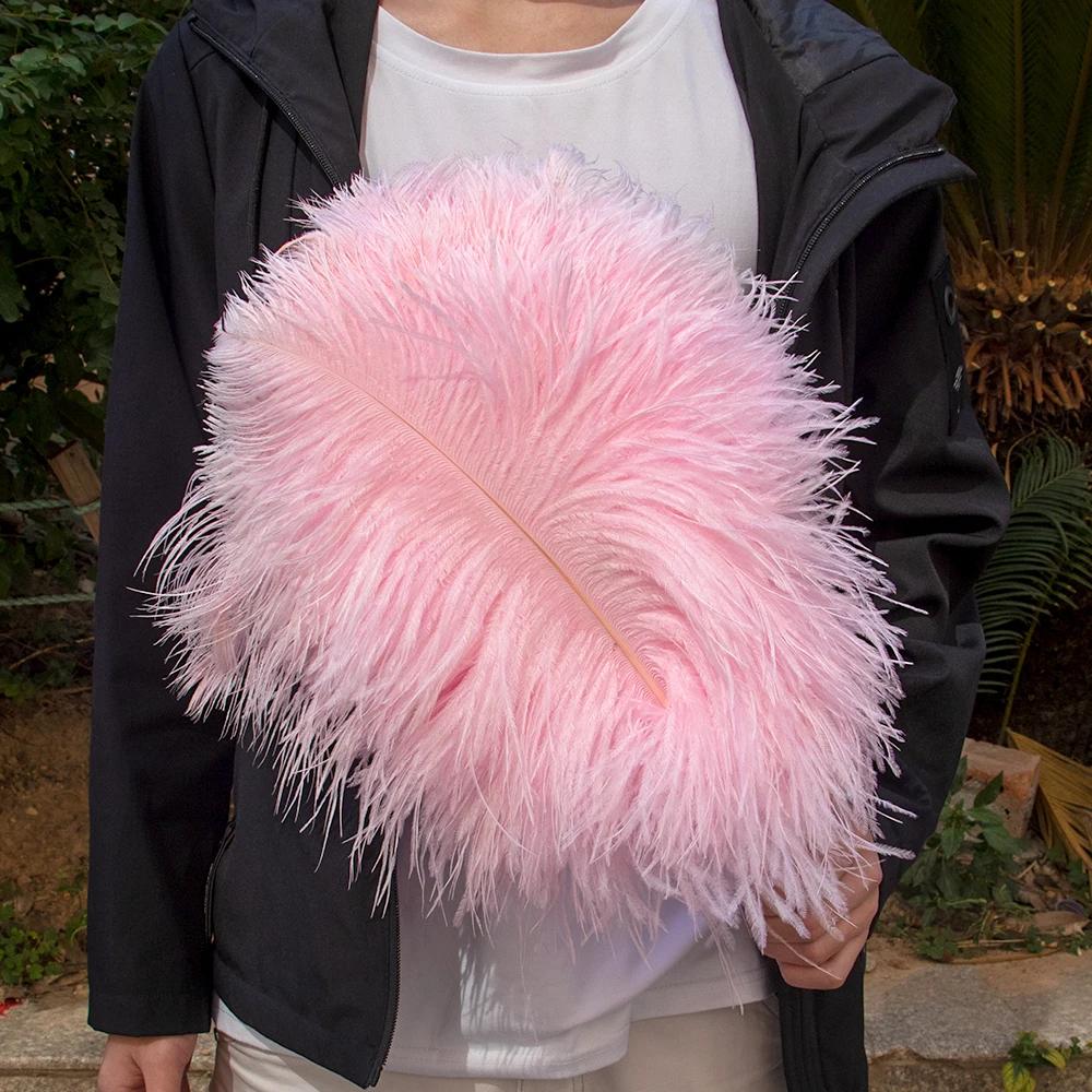 

10 шт. Натуральные страусиные перья 15-55 см для рукоделия, свадьбы, вечеринки, домашнего декора, страусиные плюмажи, центральный элемент стола, перо 15-20cm 6-8inch светло-розовый