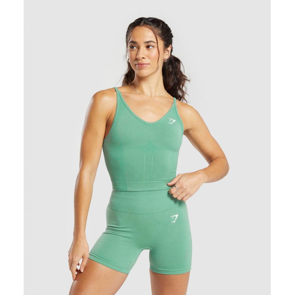 

GYMSHARK Vital Seamless 2.0 Midi Tank Lagoon Green Marl B4A6W ECH4 M