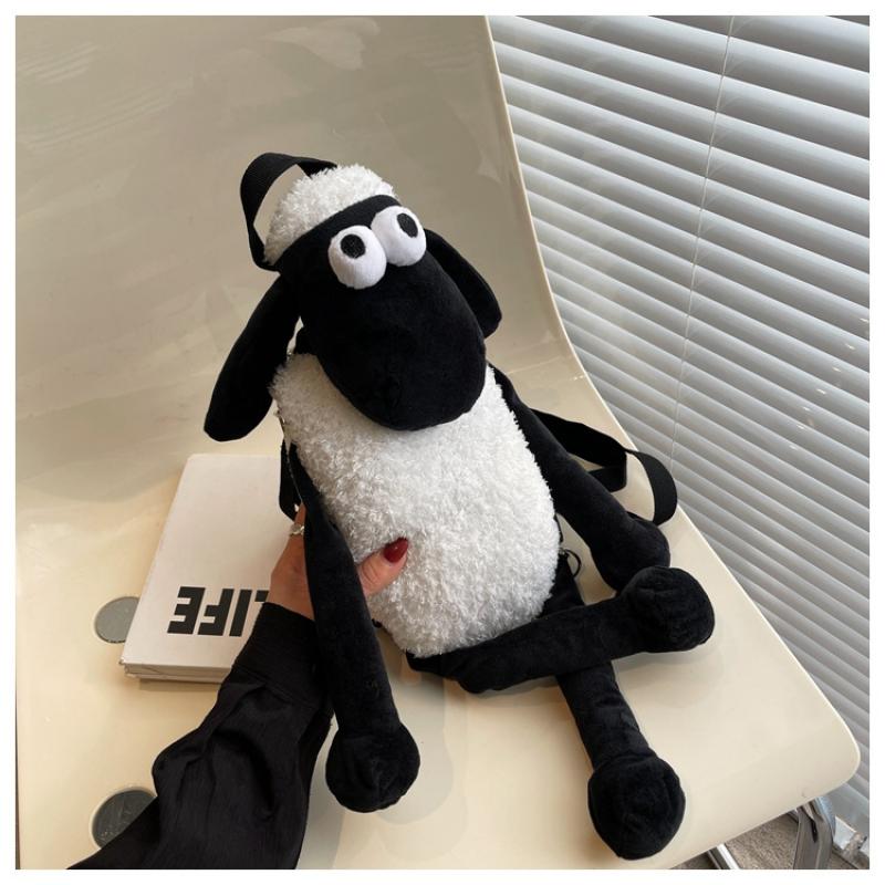Shaun das Schaf Plüsch Rucksack Zeichentrickfigur Schultasche Große Kapazität 50x25x10cm