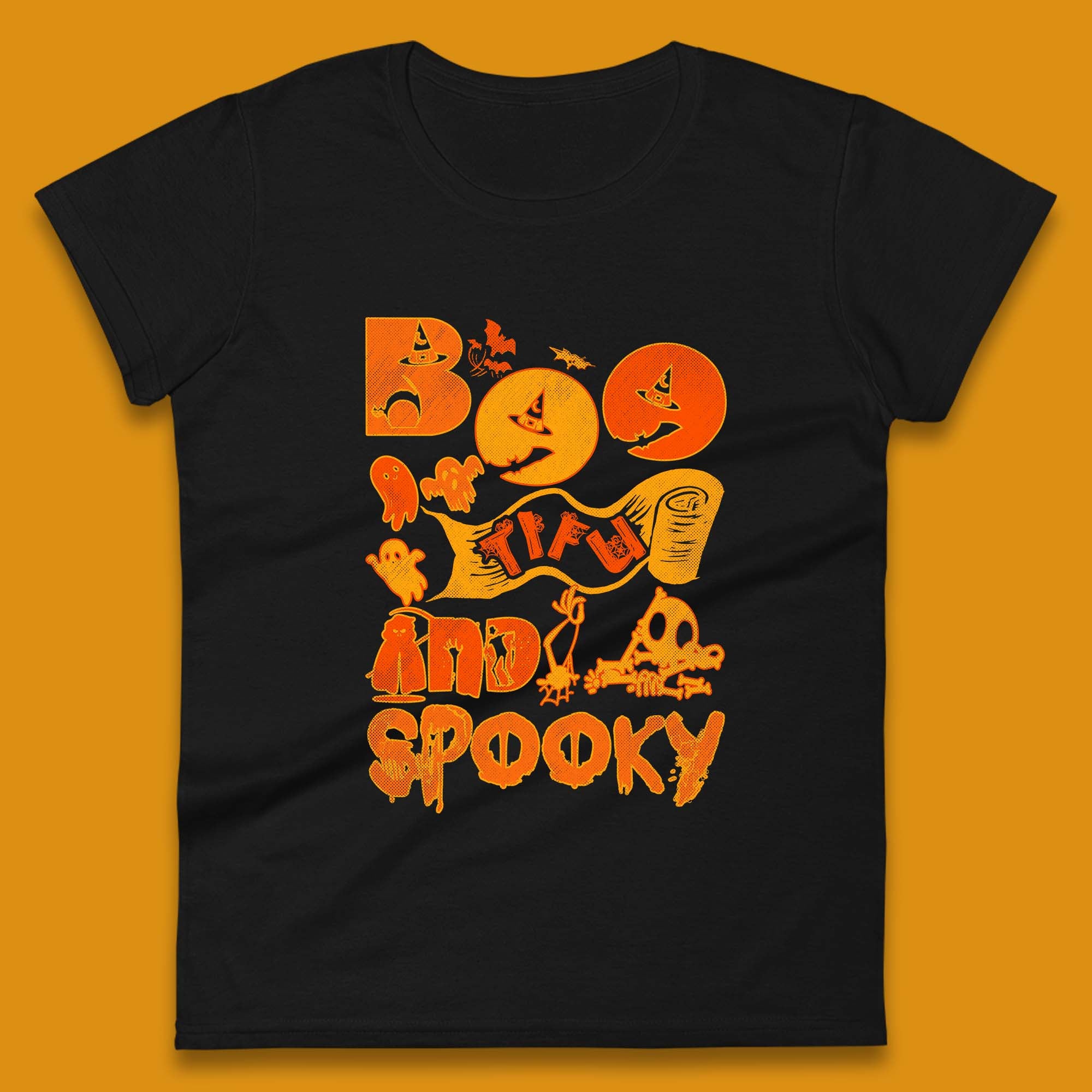 Boo Tiful and Spooky Halloween Horror Scary Boo Ghost Spooky Season Womens Tee T Shirt Mens Tops Unisex Top L