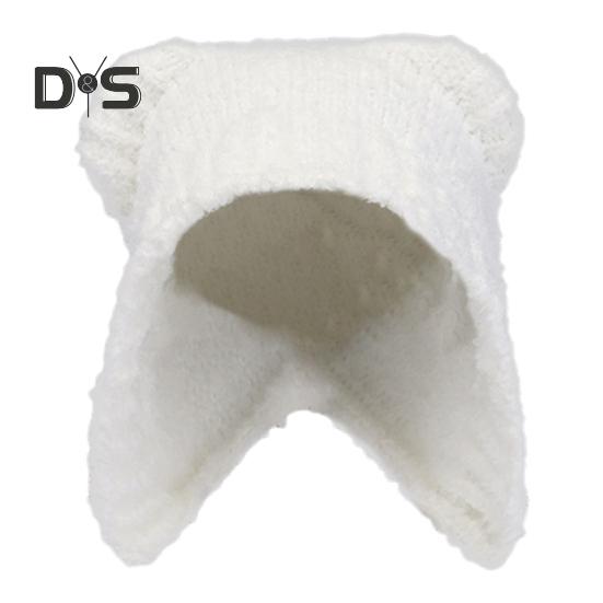 

Зимняя вязаная шапка в форме мультяшного медведя, толстая плюшевая, со шнуровкой, вязаная, морозостойкая, ветрозащитная, для девочек, для активного отдыха на природе бежевый