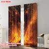 2pcs   plane printing Light Filtering Curtains Dragon and Knight Polyester Fabric (without rod) Room Decor Use for Living Room