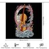 Vintage Violin Ocean Wave Shower Curtain Artistic Music Lover Bathroom Decor Japanese Style Washable Waterproof Tapestry