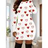 Langarm Elegant Mode Damen Minikleider Ganzjahres 3D Gedruckt Straße Damenkleid