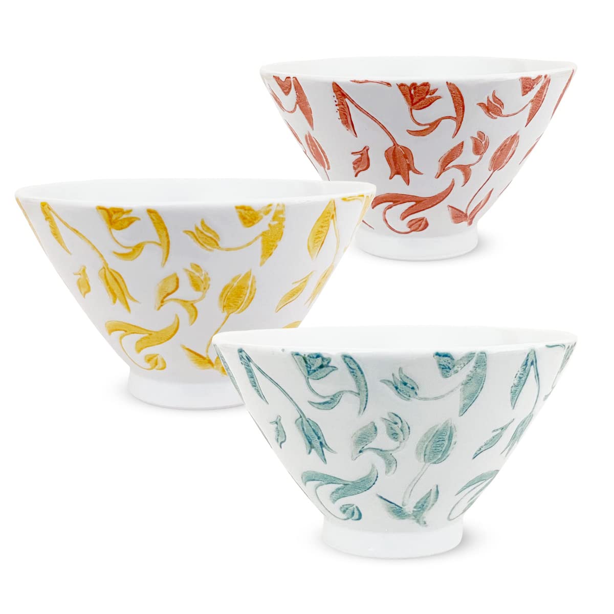 

Kunzan Kiln Tea Bowl Set of 3 Diameter 11cm Height Tulip Hasami Ware Made in Japan J-kitchens 6.5cm