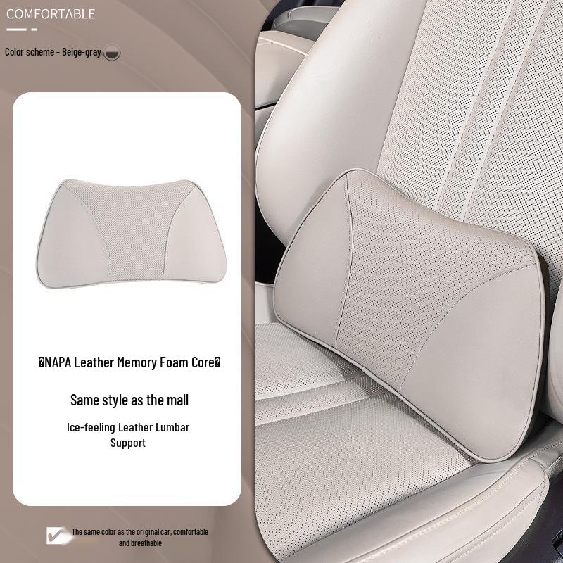 Xiaomi SU7/Ultra/YU7 Magnetic Headrest Neck & Lumbar Support Leather Cushion